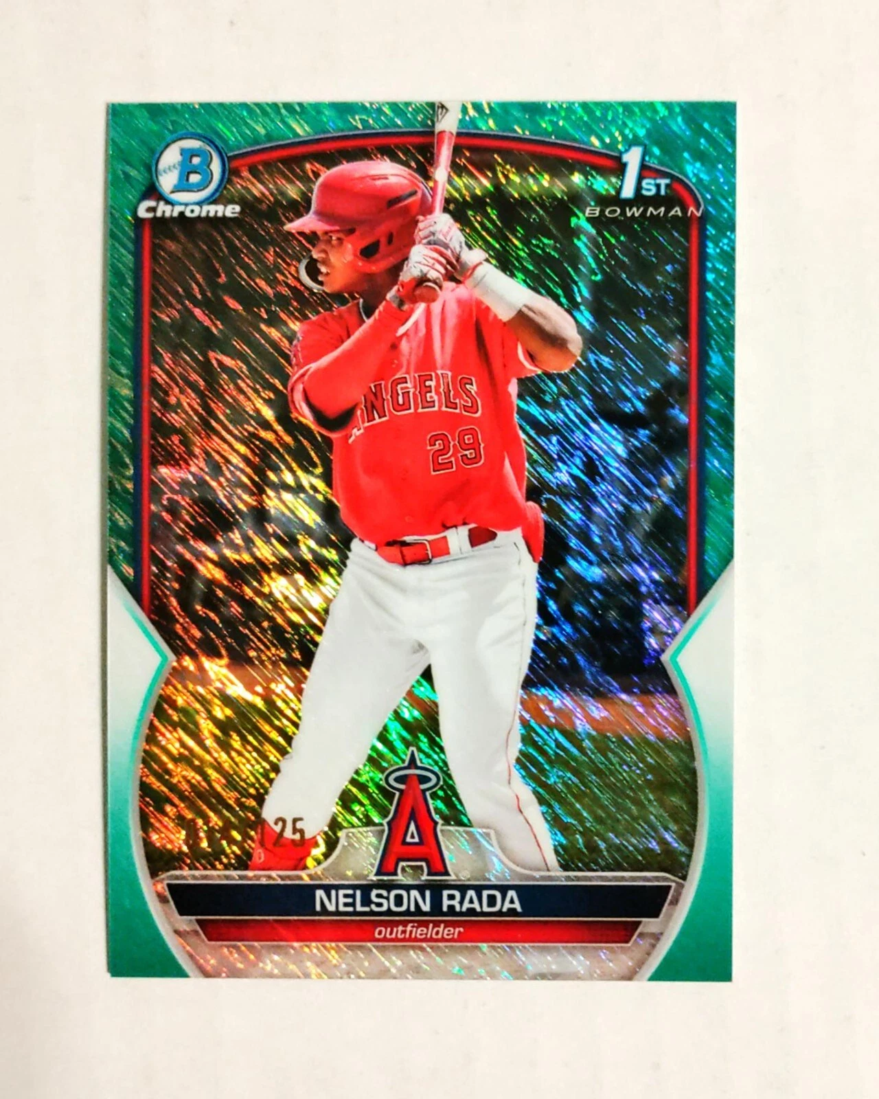 Nelson Rada 2023 1st Bowman Chrome #BCP-132 Aqua Shimmer REFRACTOR 014/125 RC V4