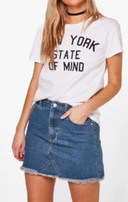 Minifalda Boohoo Micro Denim Cintura Alta Talla US 14 Foto 1 de 4