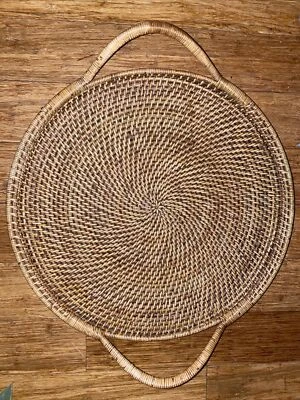 Pampered Chef Woven Selections Round Serving Tray 17" Diameter - Image 1 of 4