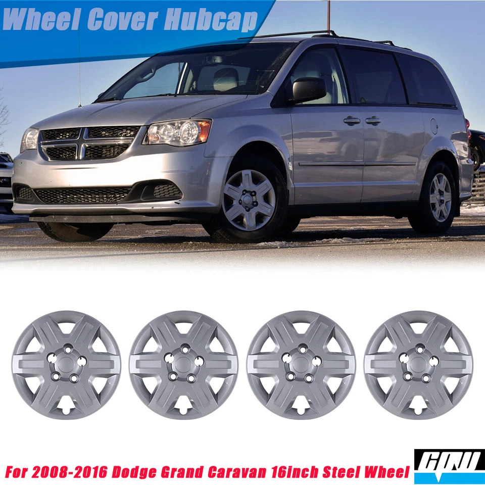 16"Hubcap Wheel Covers For 08-16 Dodge Grand Caravan 08-10 Chrysler Town Country Foto 1 de 4