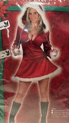 Adult Women’s Sexy Mrs. Claus Costume Velour & Faux Fur. Size Small/Medium (2-8) - Image 1 of 4