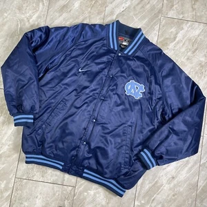 Vintage 90s Nike North Carolina UNC Tar Heels Satin Bomber Jacket Men’s Size XXL - Picture 1 of 17