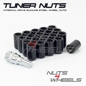 20 x Black Tuner Wheel Nuts M12x1.25 Fits NISSAN 350Z SKYLINE SUBARU BRZ GT86 - Picture 1 of 4