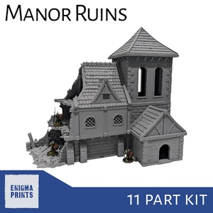 Manor Ruins - 28mm 3D Printed Fantasy Terrain for Tabletop Wargaming - Picture 1 of 11
