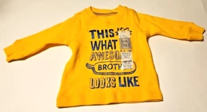 Neu mit Etikett Carter's Jungen Langarm Thermo-T-Shirt "Awesome Brother"; gelb (3 Monate) - Bild 1 von 5