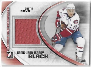 2011-12 IN THE GAME HEROES AND PROSPECTS DUSTIN BOYD GAME-USED JERSEY BLACK #M04 - Picture 1 of 2