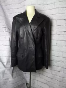 Stephen SPROUSE Peak Lapel Leather Double Breasted Jacket - Picture 1 of 8