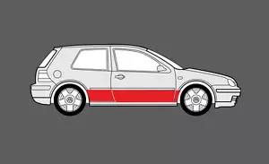VW Golf Mk4 R32 (1J) CLEAR Lower Side Panels stone chip Protection guard film. - Picture 1 of 3