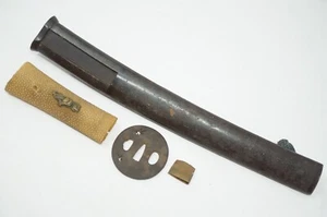 Espada Wakizashi Japonesa Piezas Saya Menuki Tsuba Original de Japón 0523F9 - Imagen 1 de 11