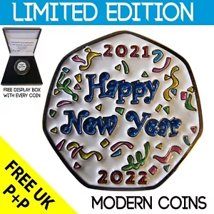 HAPPY NEW YEAR 2021-2022 IN BLUE RARE ORIGINAL WITH COA OF 100 - Picture 1 of 5