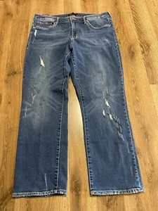Dear John Jeans, Women's Size 32, Blue, Denim, High Rise, Straight Leg, Distress - Picture 1 of 12