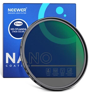 NEEWER 67mm True Color 3 Stops ND Filter & Circular Polarizing&ND8 Filter 2 in 1 - Picture 1 of 8