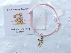 BEST NURSERY TEACHER THANK YOU BRACELET END OF YEAR SCHOOL TERM LEAVING GIFT - Picture 1 of 5