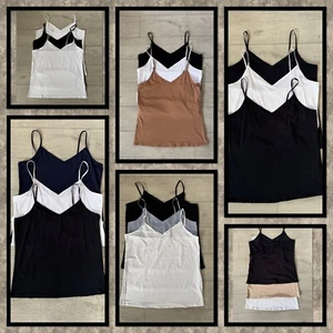 Ex M&S Cotton Blend 3 Pack Plus Size Cami Vest In Black Size 22 24 26 28 - Picture 1 of 25