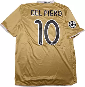 maglia calcio vintage Juventus Del Piero Champions League 2008 away oro XXL - Foto 1 di 12