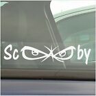 1 x Stickers Scooby Eyes Sign Car Window Van Vehicle Internal White 200x50mm