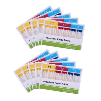 100pcs/kits Dental Endo Absorbent Paper Points F1 F2 F3 Root Canal Cleaning - Image 1 of 4
