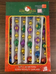 Kurt S. Adler Glass Novelty Garland 6 Foot Multicolor - Picture 1 of 8