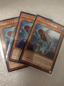 Yugioh! x3 Double Fin Shark LED9-EN049 Rare 1st Ed Water/Effect/Fish/Monster - Picture 1 of 1