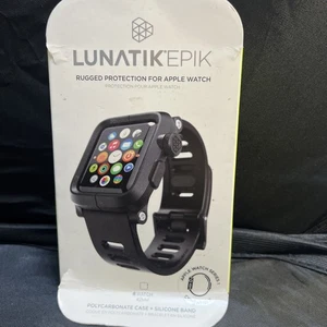 LUNATIK EPIK 007 Black Aluminum Case and Silicone Band for Apple Watch 1 42mm - Picture 1 of 3
