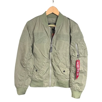 Chaqueta Bomber Alpha Industries MA-1 Verde Oliva Para Mujer Mediana Otoño Invierno Foto 1 de 4