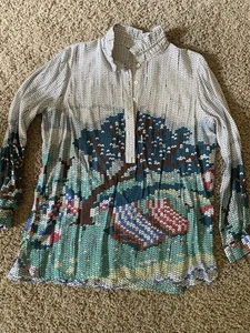 John Mark Sequin Print Tunic Medium - Picture 1 of 4
