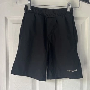 Carhartt Shorts Youth Boys Kids Black Moisture Wicking Elastic Waist Size 8 - Picture 1 of 14