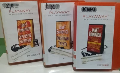 Playaway All In One Audio Book Janet Evanovich Explosive 18 Takedown 20 Tricky - Image 1 of 4