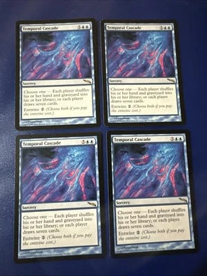 Temporal Cascade X4 Mirrodin Ex Condition See Front/back Pics - Image 1 of 4