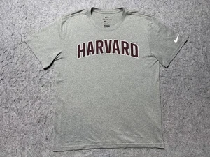 Nike Harvard Shirt Mens Large Gray Dri-Fit Athletic Fit Performance Tee Logo - Picture 1 of 10