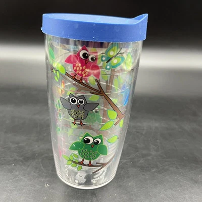 Vaso aislado Tervis árbol búhos 16 oz tapa azul caliente o frío hecho en EE. UU. Foto 1 de 4