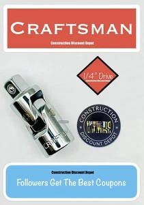 1/4" Craftsman Universal Joint Socket, 1/4-Inch Drive CMMT99216 Adapter - Picture 1 of 1