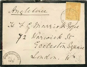 1885 Roquebilliere, Frankreich Poststempel auf Trauerbrief nach London. Schöne Spedition - Bild 1 von 2