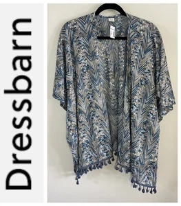 NWT Dressbarn Crochet Open Front Cardigan Tassel Hem One Size Swim Cover - Picture 1 of 10