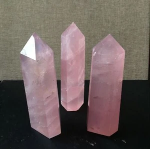  50-60MM Natural Rock Rose Quartz Crystal Point Healing Stone Wand Pink - Picture 1 of 8