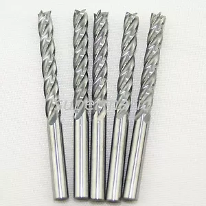 5x 1/8'' 3.175mm HQ Carburo CNC Quattro 4 Flauti Spirale Bit Fine Fresa CEL 22mm - Foto 1 di 5