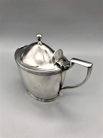 GEORGE III STERLING SILVER MUSTARD POT, JOHN EMES, LONDON, 1799 Cover