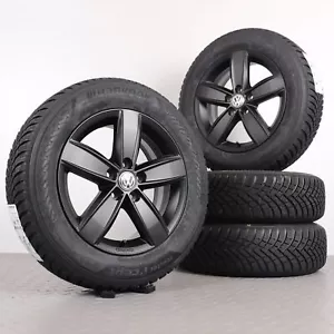 Winterräder VW Polo 6 2G AW 15Zoll Original Alufelgen Winterreifen schwarz matt - Bild 1 von 7