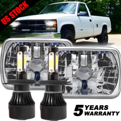 Par de faros LED Hi-Lo de 7x6" 5x7"" para camioneta Chevy C1500 C2500 C3500 Suburban Foto 1 de 4