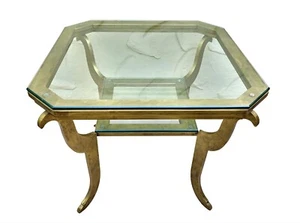 Octagon Shape Gilt Metal Center Table - Picture 1 of 12