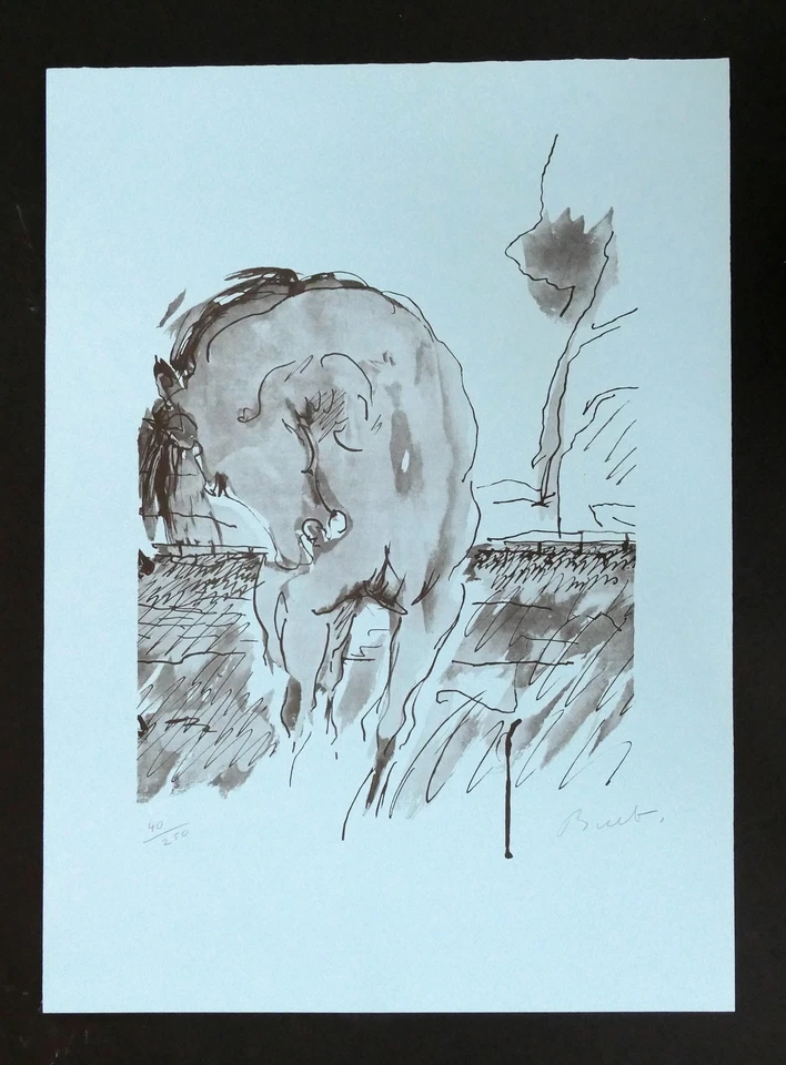 Franz BUEB, der Springer auf blau - Lithographie - Bild 1 von 1