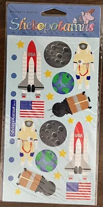 Stickopotamus Outer Space Astronaut Rocket Moon Stickers NIP - Picture 1 of 5