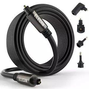 Optical Audio Cable 30 Ft Digital Audio Toslink Cable Cord-Fiber Optic-Gold P... - Picture 1 of 6