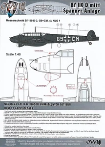 Calcomanías OWLD32009 BÚHO 1:32 Messerschmitt Bf-110D-3 sistema de tensor medio - Imagen 1 de 3