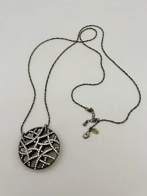 Collar Lia Sophia colgante latón con pedrería cadena larga 20"L Foto 1 de 4