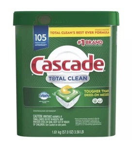 Cascade Total Clean ActionPacs, Dishwasher Detergent, Fresh Scent -105 ct. - Picture 1 of 3