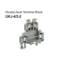 50x DIN Rail Mounted Terminal Block Screw Clamp 600v 30-10AWG 30 amps UKJ-4/2-2