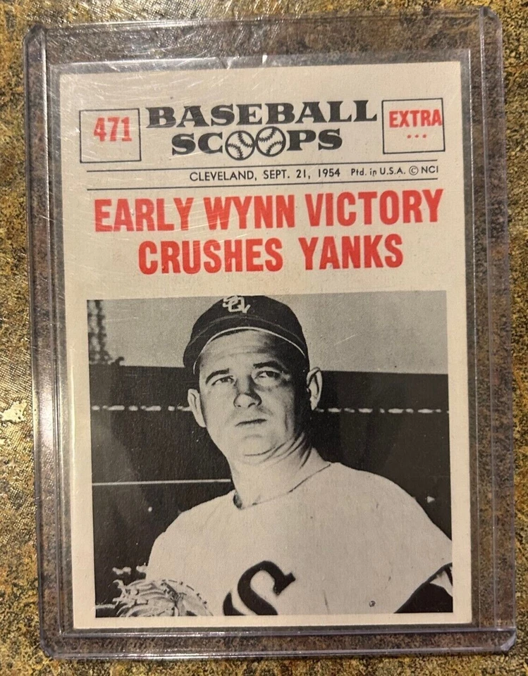 1961 Nu-Card Scoops Baseball #471 Early Winn Victory Crushes Yankees Cleveland - Image 1 of 2