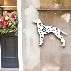 Dalmation Dog with Lead House Name or Number Signs - Custom Colours & Sizes - Picture 1 of 10