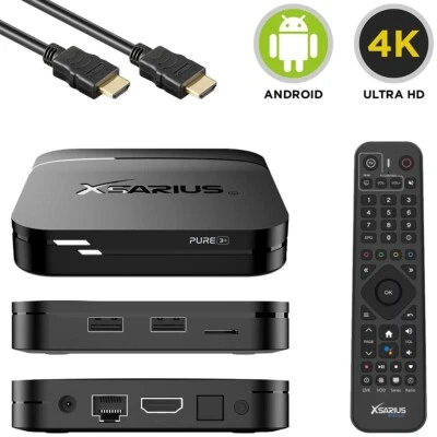Xsarius PURE 3+ 4K Dual-WiFi Android IP-Receiver mit Sprachfernbedienung Schwarz - Bild 1 von 4